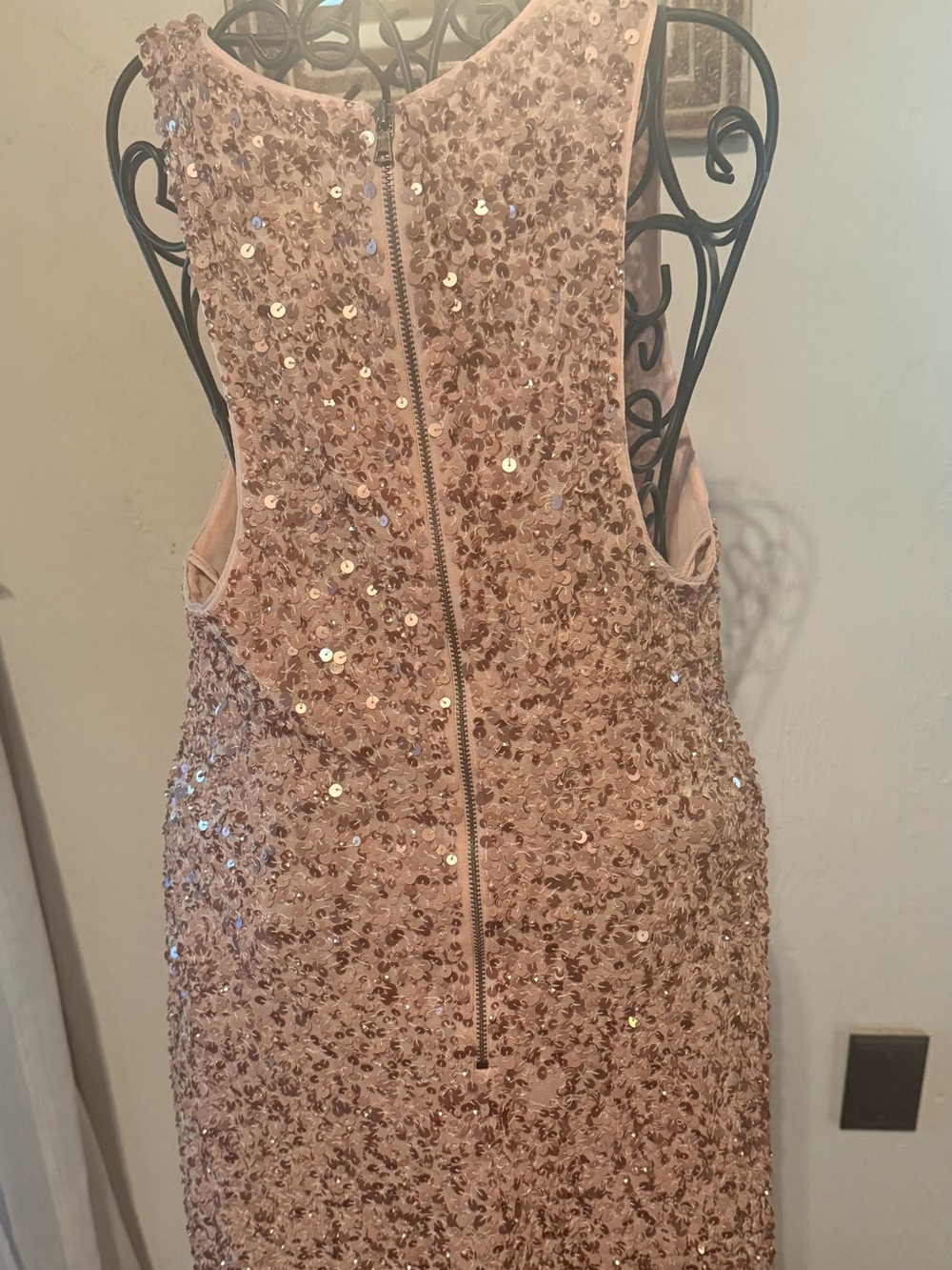 Alice + Olivia Rose Pink Sequin Racer tank Mini Dress - Picture 7 of 8